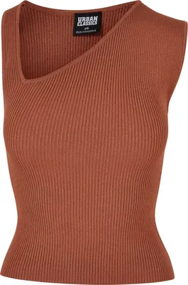 Produktbild von Urban Classics Ladies - Rib Knit Asymmetric Top terra - XL