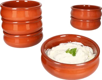 Immagine prodotto di 6x BERLIN Cazuela Schale bauchig Ø18,5cm Tonware Gr.L mediterraneo Tapas Antipasti