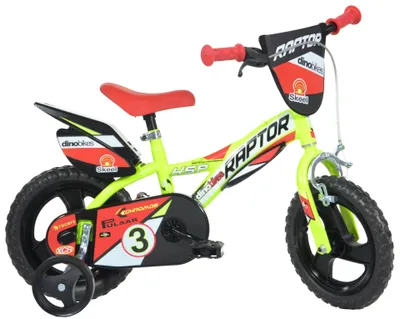 Immagine prodotto di Bicicletta per bambini Dino giallo 12" 2024