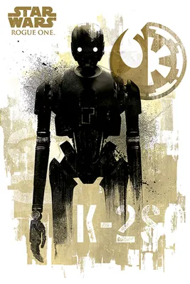 Image de Star Wars - Rogue One - K-2SO Grunge - Affiche taille 61x91,5cm