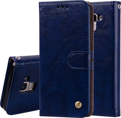 Produktbild von Mobigear Wallet  Samsung Galaxy J6 (2018) Hülle Klapphülle Geldbörse - Blau