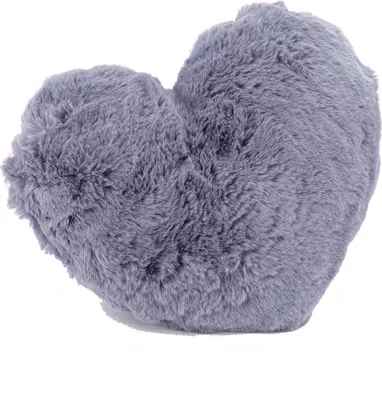 Produktbild von heimtexland ® Fell Dekokissen Plüsch Herz Kuschelkissen XL Flanell Kissen 30x40 Herzkissen Geschenk Typ901 anthrazit grau