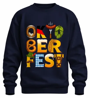 Produktbild von Wiesn Bayern Bier Brezel Trachtenshirt Dirndl Sweatshirt Pullover, Navy, M