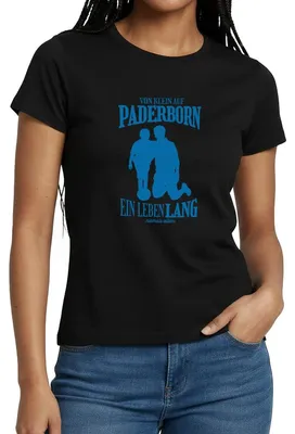 Produktbild von Spreadshirt Von Klein Auf Paderborn Fußball Fans Frauen T-Shirt, M, Schwarz