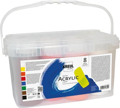 Produktbild von 8 KREUL Triton Power Pack Acrylfarben farbsortiert 8 x 750,0 ml