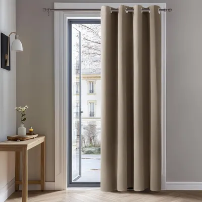Produktbild von Verdunkelungsgardinen mit Ösen, blickdicht, thermisch isolierend, 229x132 cm, Taupe, 1 Stück