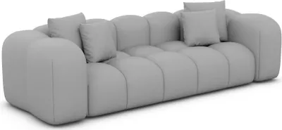 Produktbild von Echtleder 3-Sitzer Couch Valora Hellgrau
