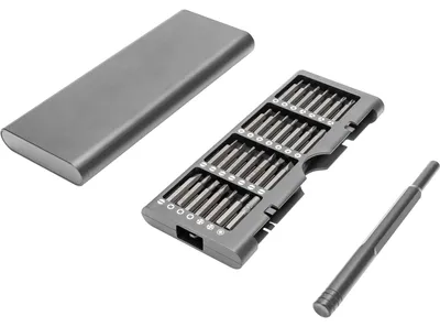 Zdjęcie produktu dla Digitus Zestaw bitów do wkrętarki do mechaniki precyzyjnej, 57 sztuk, 56 szt., Hex (metryczny), Pentagon, Phillips, SIM, Bezpieczeństwo Torx, Z rowkiem, Kwadrat, Gwiazda,..., PH 2, 0.7,0.9,1.3,1.5,2,2.5,3,3.5,4 mm, 4x Star: T1, T2, T3, T4 8x Security star: T5H, T6H, T7H, T8H, T9H, T10H, T15H, T20H 2x U-shape..., 70 mm