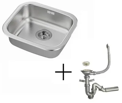 Produktbild von Ikea FYNDIG Spüle+Siphon Einbauspüle Sifon Küchenspüle Spülbecken EDELSTAHL NEU