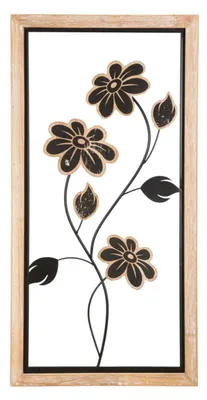 Immagine prodotto di Pannello decorativo a parete, marca Girish, in metallo e MDF, dimensioni 30x2,5x60 cm, colore marrone e nero, design Mauro Ferretti