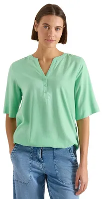 Productafbeelding van Cecil blouse, model Solid Splitneck, kleur: limoengroen, maat M