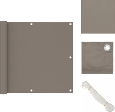 Obrázek produktu pro vidaXL Balkonová zástěna Taupe 90x500 cm Oxford tkanina - Slunečníky a slunečníky