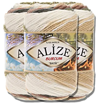 Productafbeelding van Alize 3x 100g Burcum Batik garen, met kleurverloop, geschikt voor haken en breien (1893)
