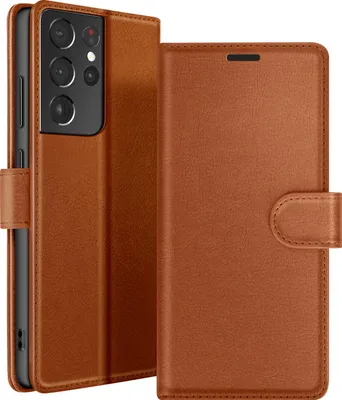 Immagine prodotto di Zanaé, custodia per Galaxy S21 Ultra 5G con portacarte con chiusura magnetica, marrone