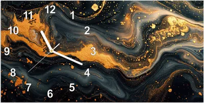 Produktbild von Wanduhr aus Glas mit Motiv Abstrakter Wirbel- 60 x 30 cm - inkl. Aufhängesystem