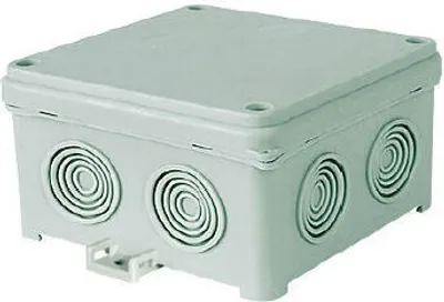 Produktbild von Aufputzdose, hermetisch, leer, IP54, mit Kabelverschraubung, grau, N80x80F, Simet 35210002