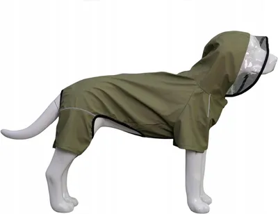Produktbild von Hunderegenmantel Khaki Wasserdicht mit Kapuze Größe S
