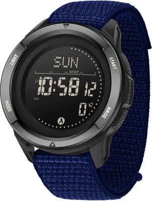 Produktbild von Herren Militär Sportuhr Digital 5ATM Wasserdicht Fitness Uhr Kompass Metronom Kalorien Stoppuhr Schrittzähler Laufuhr Nylonband Watch