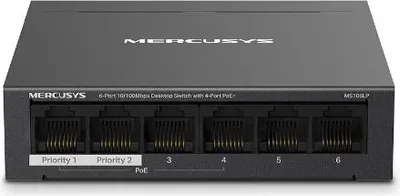Obrázok produktu pre Mercusys MS106LP Switch Gestito 6 Porte Fast Ethernet 10/100 Mbps PoE+