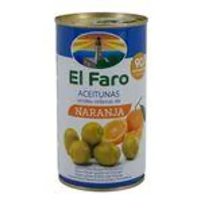 El Faro | Grüne Oliven gefüllt mit Orangenpaste | Fruchtig & Mediterran | 350 g / 150 g Abtropfgewicht