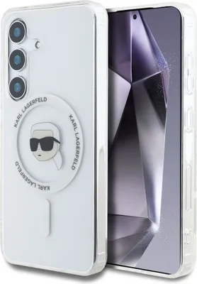 Obrázek produktu pro KARL LAGERFELD case passend für SAMSUNG S25 KLHMS25SHLSKIH (Magnetic IML Metal K. Heads) bílá