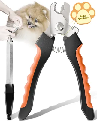 Produktbild von NUNBELLPET® Krallenschere für Hunde & Katzen – Professioneller Nagelschneider mit Schutz, Ideal für Fell- & Krallenpflege von Kleintieren (S) Orange
