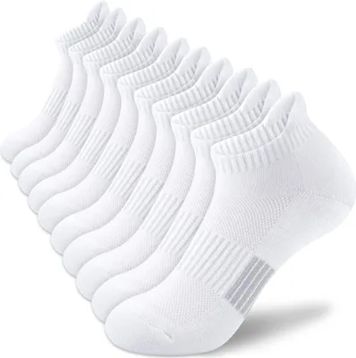 Produktbild von 5 Paar Sportsocken, gepolstert, uni, schwarz oder weiß, A0545, L/XL, Weiß