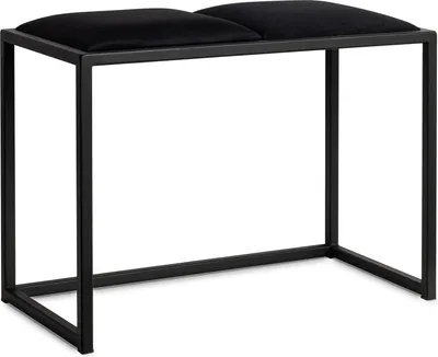 Produktbild von Ławka czarna 64,5 cm – ręcznie wykonana ławka z wieszakiem na ubrania w stylu loft – idealna do przedpokoju i strefy wejściowej