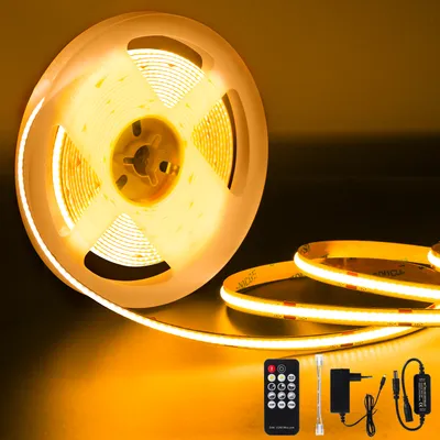 Produktbild von ANTENLICHT 36W COB LED Streifen Warmweiss 5M Dimmbares,LED Streifen 24V,2700K COB LED Streifen Licht set 320LEDs/M, Mit netzteil und Fernbedienung