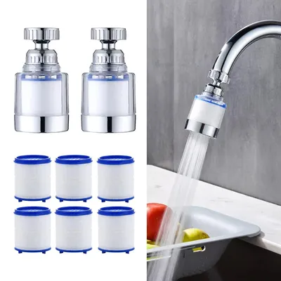 Obrázok produktu pre 2-dielny perlátor na vodovodný kohútik, filter na vodu pre vodovodný kohútik, tryska na vodovodný kohútik, kuchynský filter na vodu, vhodný na filtrovanie vody z vodovodu