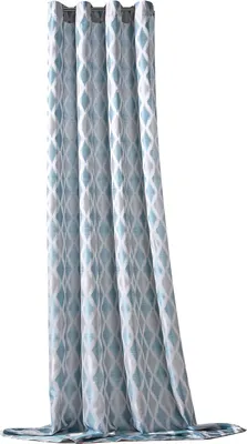 Produktbild von heimtexland ® Ösenschal Deko Vorhang Raute Jacquard Dekoschal Gardine HxB 245x140 Typ796 Türkis