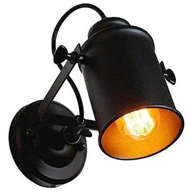 Produktbild von Comely Wandleuchte Innen Industrial, Schwarz Wandlampe Vintage, Wandstrahler E27 Fassung, Verstellbare Wandleuchte E27 für Flur Schlafzimmer Wohnzimmer Bar Café