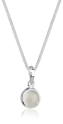 Produktbild von Elli Halskette Damen Anhänger Rund mit Mondstein 925 Sterling Silber