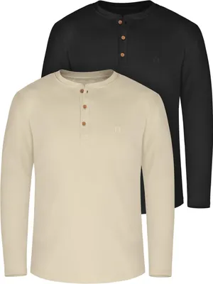Produktbild von normani 2er Set Herren Langarm Shirts aus Baumwolle