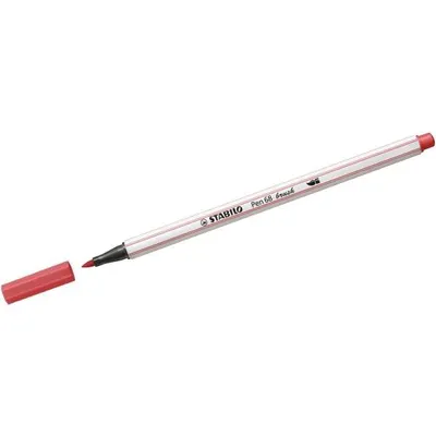 Produktbild von STABILO Pen 68 brush, 1 Farben, Rot, Pinselspitze, Faser, Rot, Weiß, Hexagonal