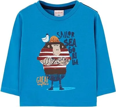 Produktbild von Boboli Knit Langarm-t-shirt Blau 6 Years Junge Blau 6 Years