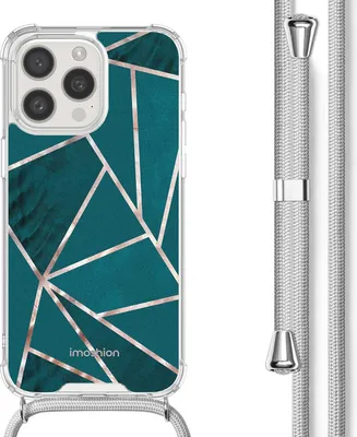 Zdjęcie produktu dla etui imoshion Design ze sznurkiem do Apple iPhone 15 Pro - Petrol Green Graphic