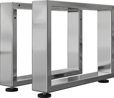 Produktbild von 2er-Set MORENA | Lounge Tisch Kufe | Edelstahl | B58xH36cm | U Tischgestell, TischKufe Edelstahl