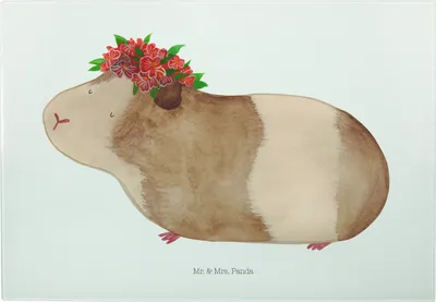 Produktbild von Mr. & Mrs. Panda schneidbrett Meerschweinchen Weisheit - Weiß - Geschenk, Spruch, Motivation, Schneidebrett Glas, Schneideplatte, Frühstücksbrett, Lustige Sprüche, Wunder