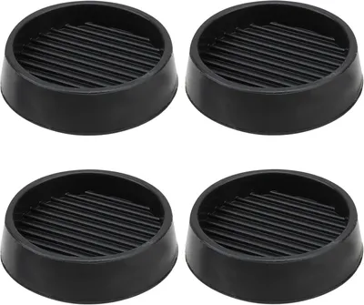 Produktbild von 4 Gummi Möbeluntersetzer, rutschfeste Pads für Möbelrollen, Möbelstopper und Bodenschutz (5x5cm)