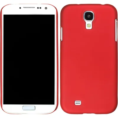 Produktbild von PhoneNatic Case kompatibel mit Samsung Galaxy S4 - Hülle rot gummiert Hard-case + 2 Schutzfolien