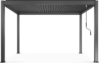 Image de Pergola bioclimatique autoportée gris 3 x 4 x 2.57 m - Oviala Athenes