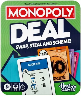 Obrázek produktu pro Karetní hra Hasbro Monopoly v plechové krabičce – karetní hra Monopoly Deal