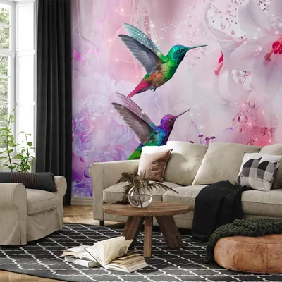 Produktbild von Vlies Fototapete - Colourful Hummingbirds (Purple) 300x210 cm Tiere g-B-0068-a-d