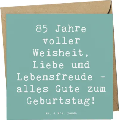 Produktbild von Mr. & Mrs. Panda Grußkarte Spruch 85. Geburtstag Weise - Meeresbrise - Geschenk, Lebensfreude, Happy Birthday, Klappkarte, alles Gute zum, doppelkarte, Glückwunschkarte