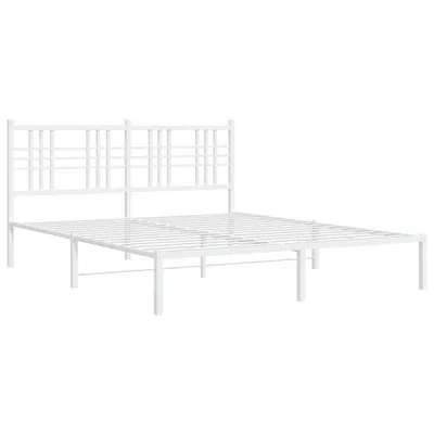 Produktbild von Bettgestell mit Kopfteil Metall Weiß 150x200 cm