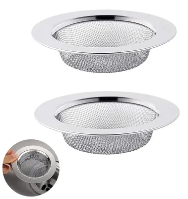 Obrázok produktu pre Sitko na odtokové potrubie, 2 kusy, nerezová oceľ, vhodné do sprchy, umývadla, kuchyne a kúpeľne, priemer 7,8 cm