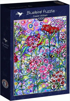 Zdjęcie produktu dla Goździki brodate, puzzle 1000 elementów - Kilka kwiatów z trzmielem - Puzzle dla dorosłych