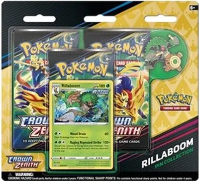 Image de Pokemon Crown Zenith: Rillaboom Pin Collection 3-Pack Blister