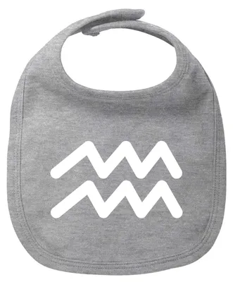 Produktbild von Huuraa Baby Lätzchen Wassermann Sternzeichen Zeichen Heather Grey Klettverschluss  Baumwolle Latz Geschenkidee